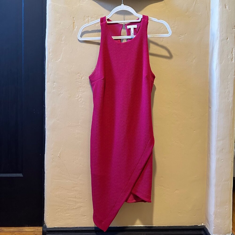 Leith, Nordstrom, Pink, Crossover Asymmetric Front Sheath Dress, Small
